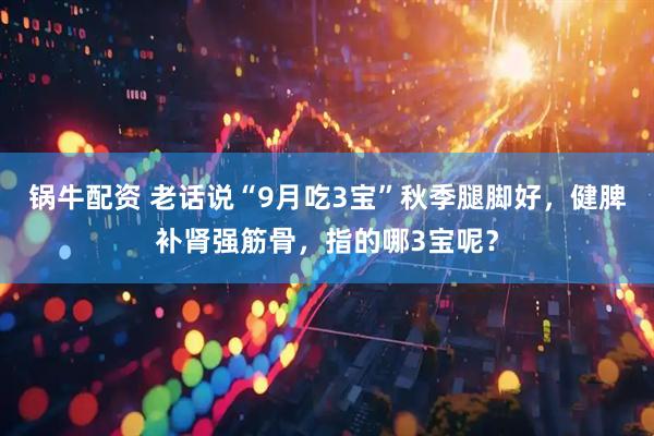 锅牛配资 老话说“9月吃3宝”秋季腿脚好，健脾补肾强筋骨，指的哪3宝呢？