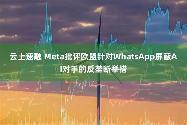 云上速融 Meta批评欧盟针对WhatsApp屏蔽AI对手的反垄断举措